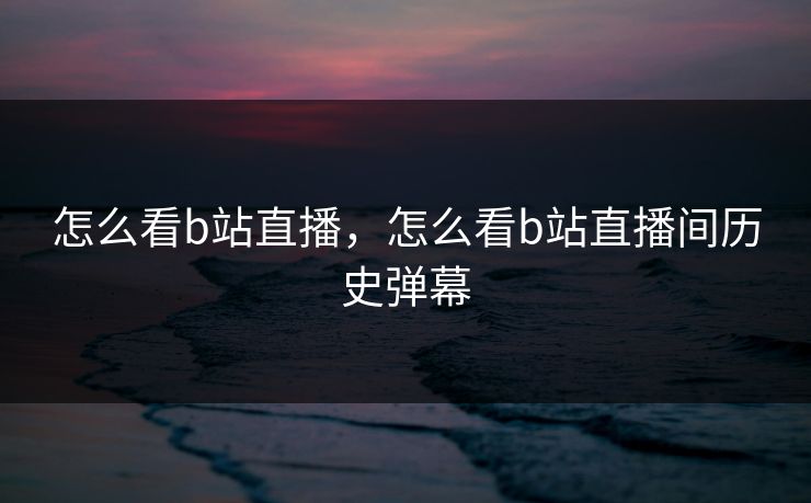 怎么看b站直播，怎么看b站直播间历史弹幕