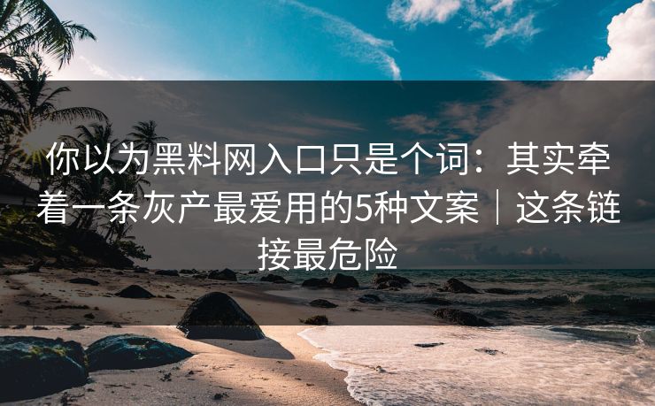 你以为黑料网入口只是个词:其实牵着一条灰产最爱用的5种文案|这条链接最危险 你以为黑料网入口只是个词:其实牵着一条灰产最爱用的5种文案|这条链接最危险